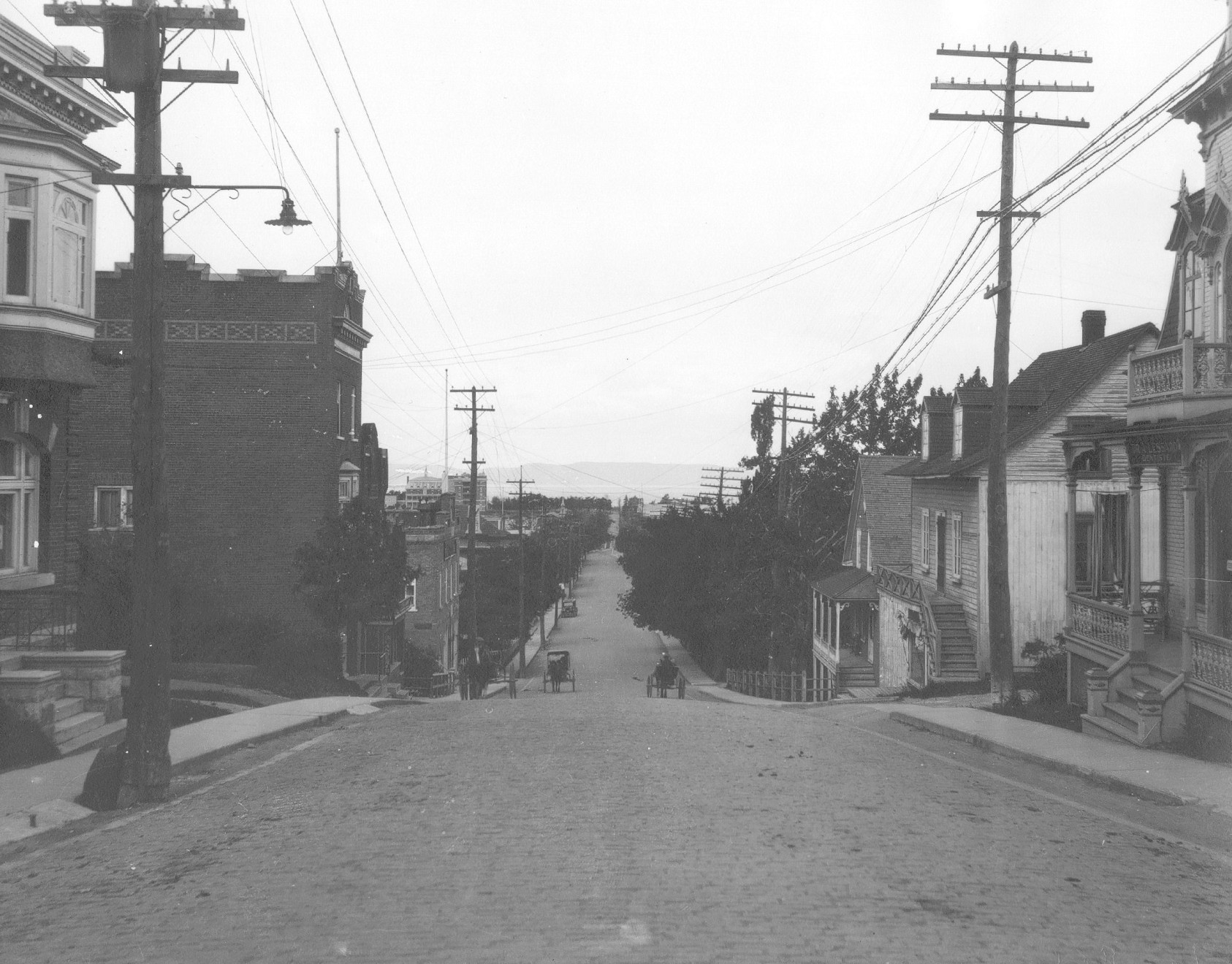 Vue Nord de la rue Lafontaine vers 1920. Archives de la Ville de Rivière-du-Loup.